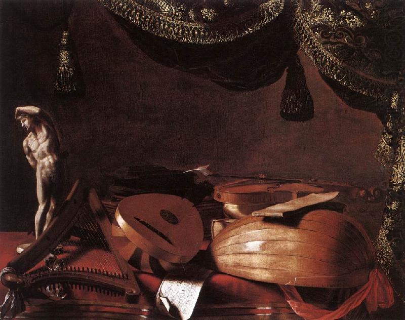 BASCHENIS, Evaristo Still-Life with Musical Instruments and a Small Classical Statue  www china oil painting image